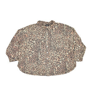Women's Top Ashley Stewart Size 36W Plus Cheetah Long Sleeve